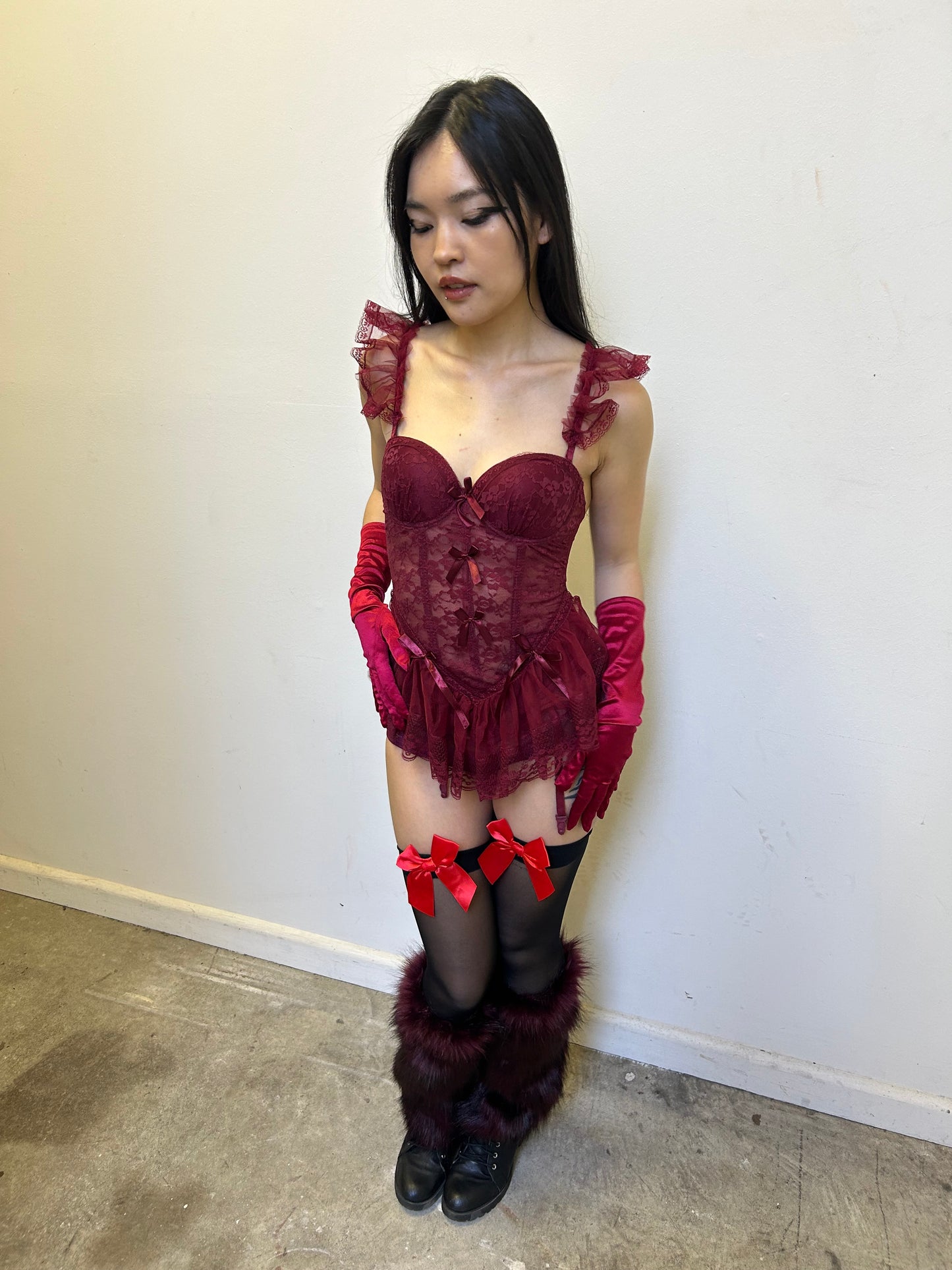 Satin gloves