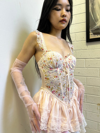 Mutlicoloured floral bustier set