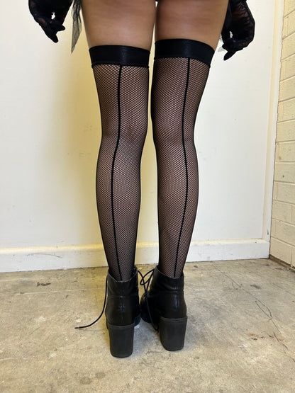 Lined fishnet stocking