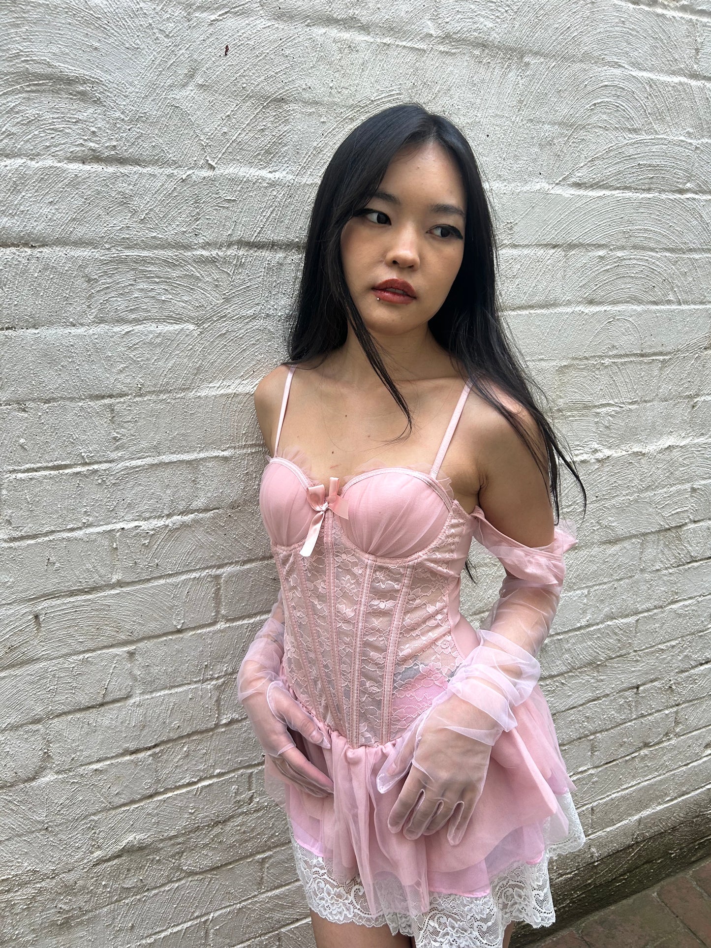 Floral skirt bustier set