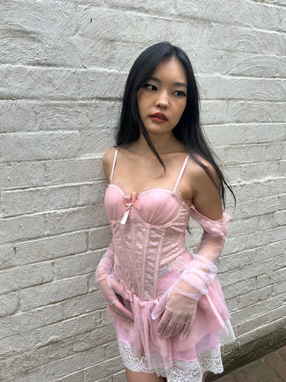Floral skirt bustier set