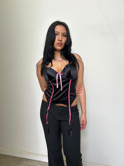 black pink corset