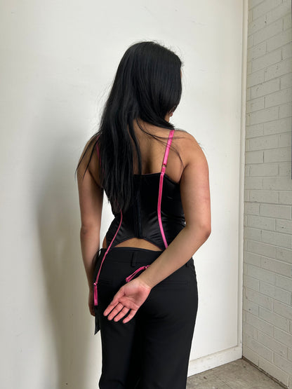 black pink corset