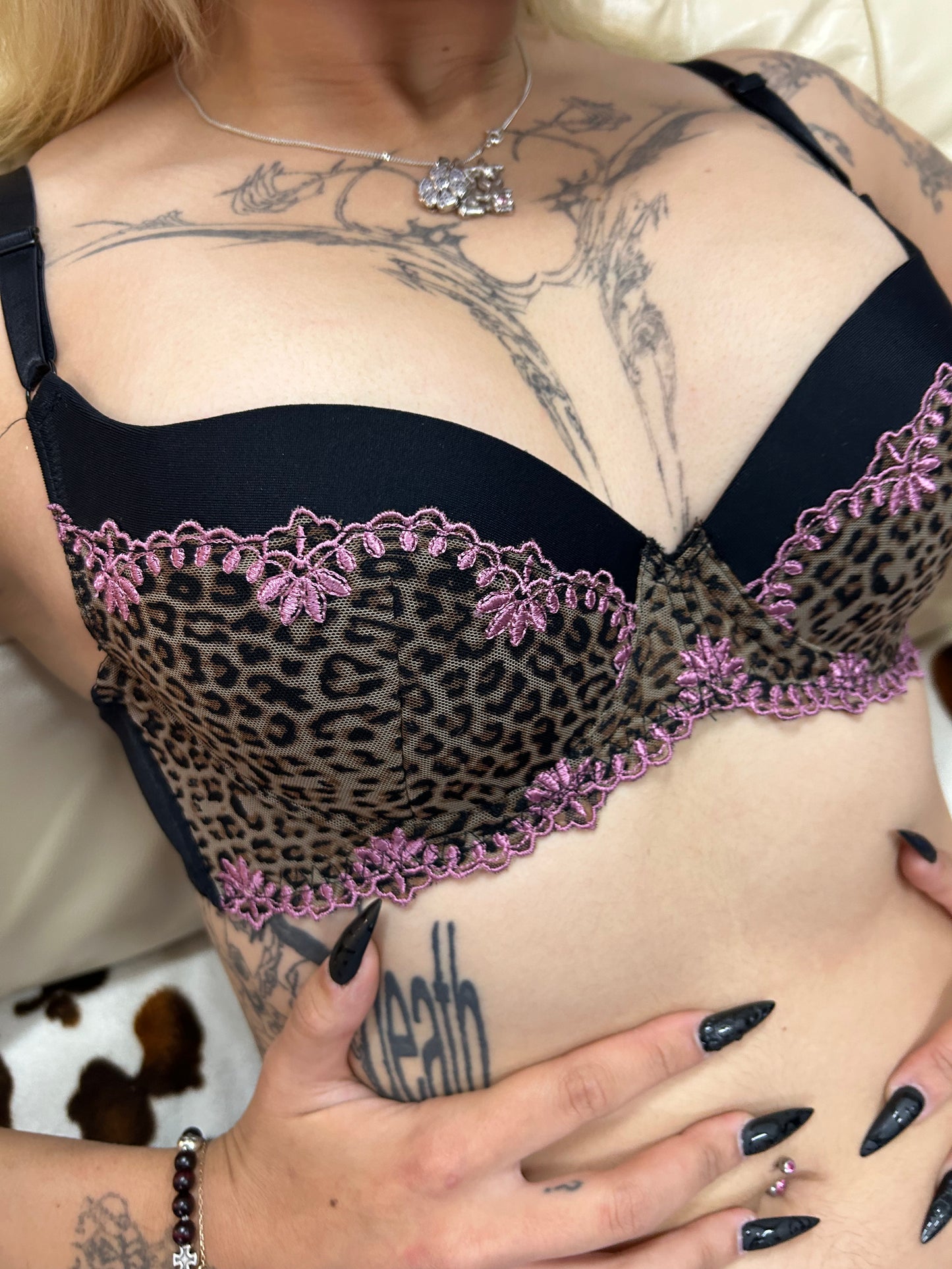 leopard push-up bra set