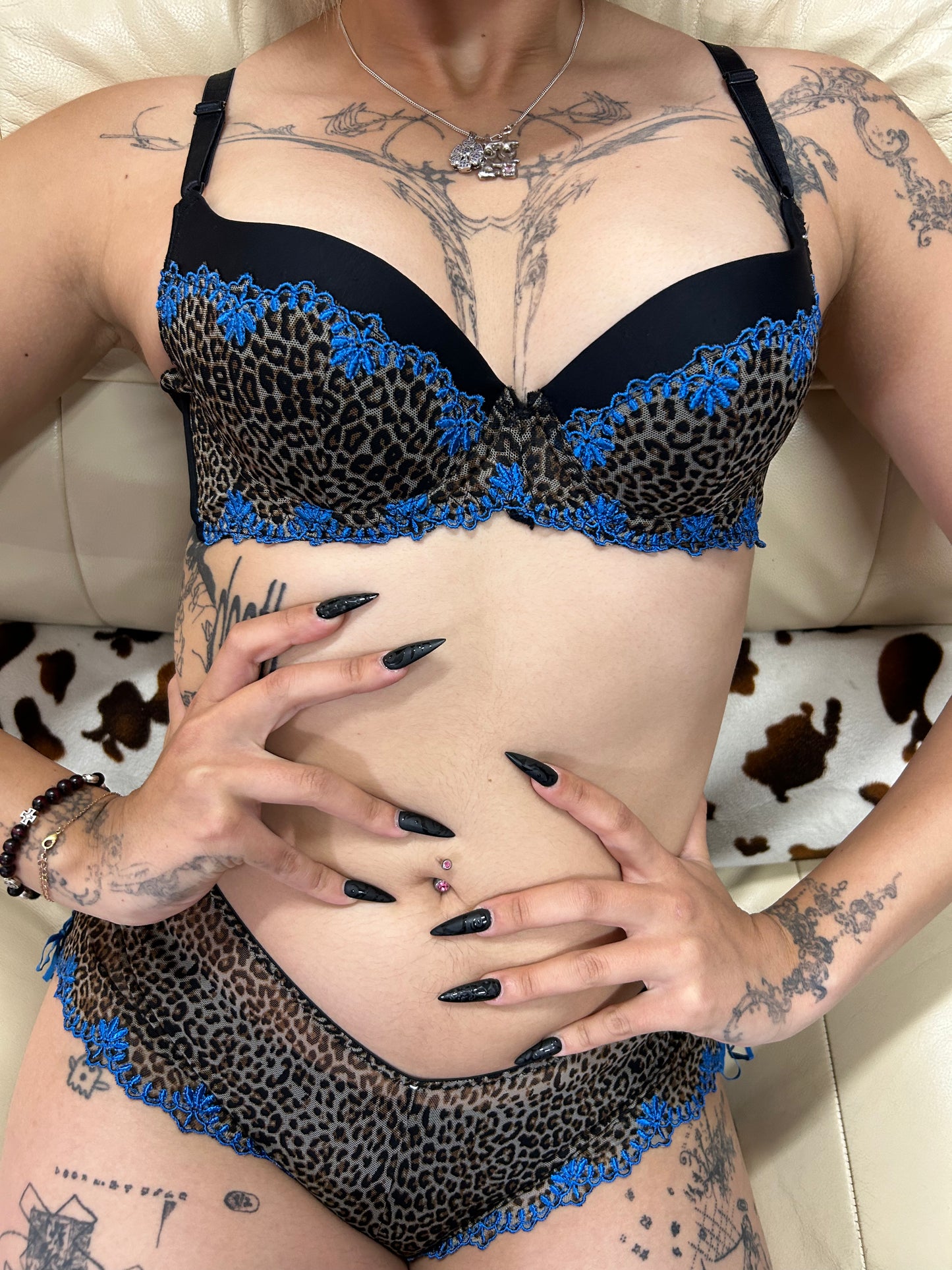 leopard push-up bra set